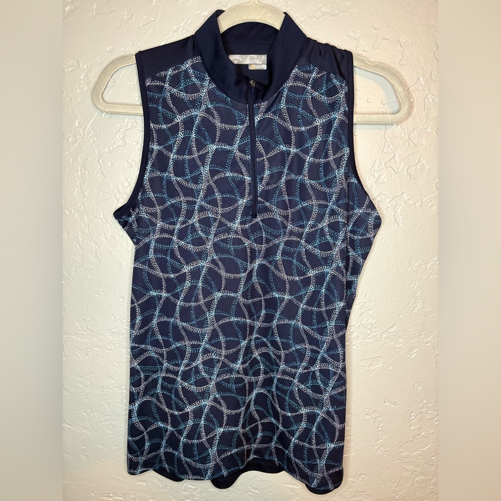 Callaway Blue Graphic Fitted Sleeveless Tank